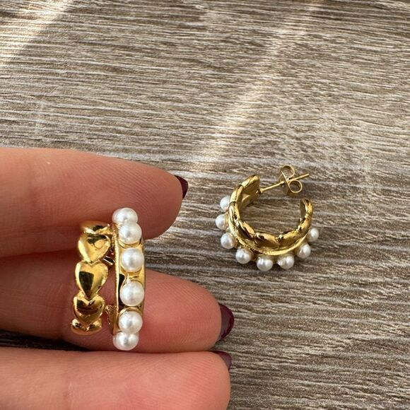 Bohemian heart earrings A1036 - Picture 3 of 4